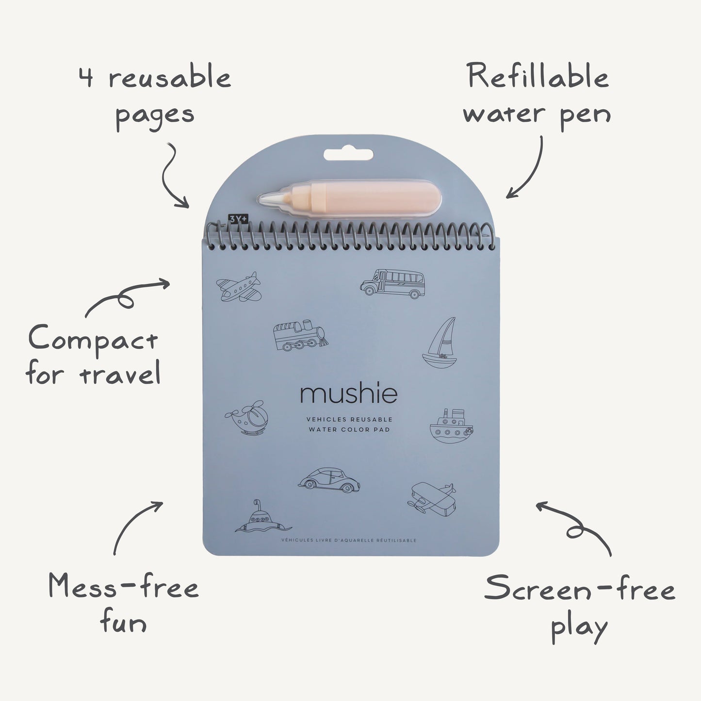 Vehicles Reusable Water Color Pad
