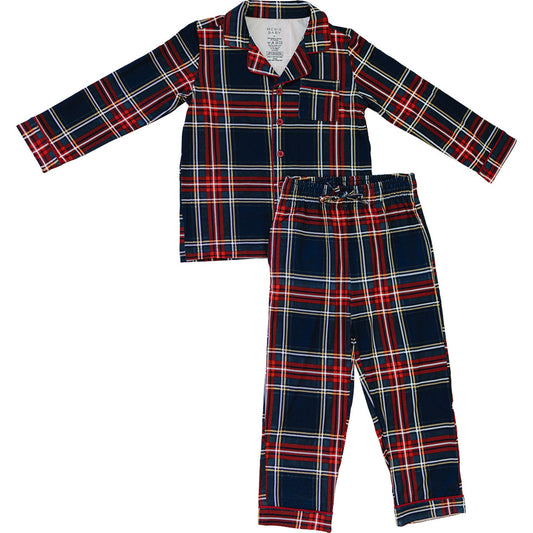 Christmas Plaid Collared Lounge Set