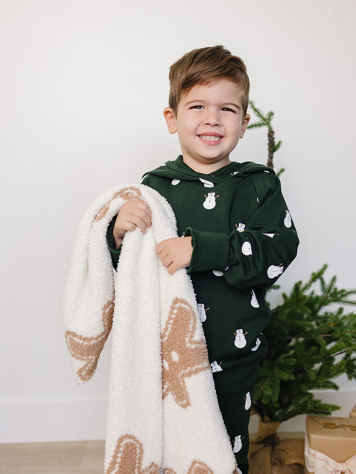 Green Snowman Hooded French Terry Set