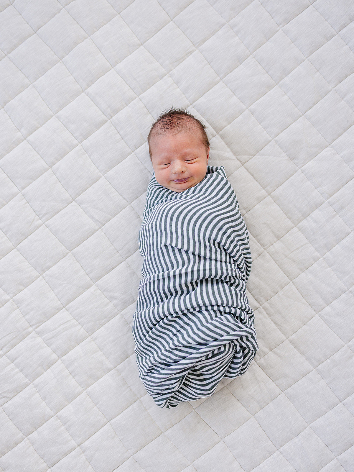 Green Stripes Muslin Swaddle Blanket