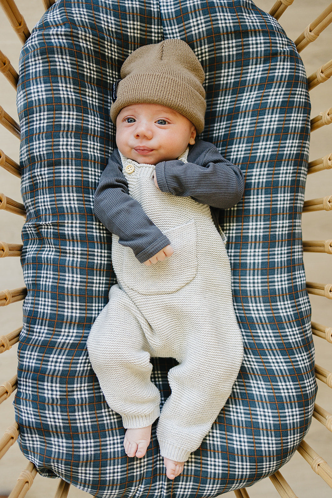 Grey Knit Overalls