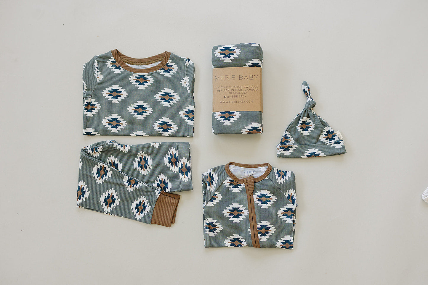 Southwest Aztec Ribbed Bamboo Cozy Set