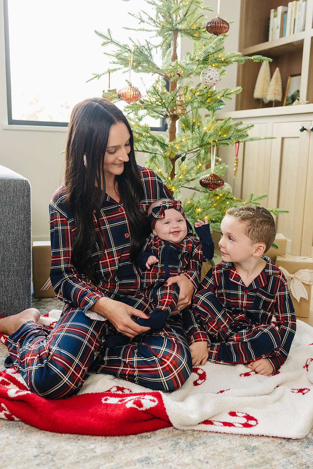 Christmas Plaid Collared Lounge Set