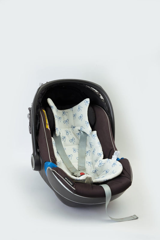 Baby Car Seat Cushion - Ribbon / Blue