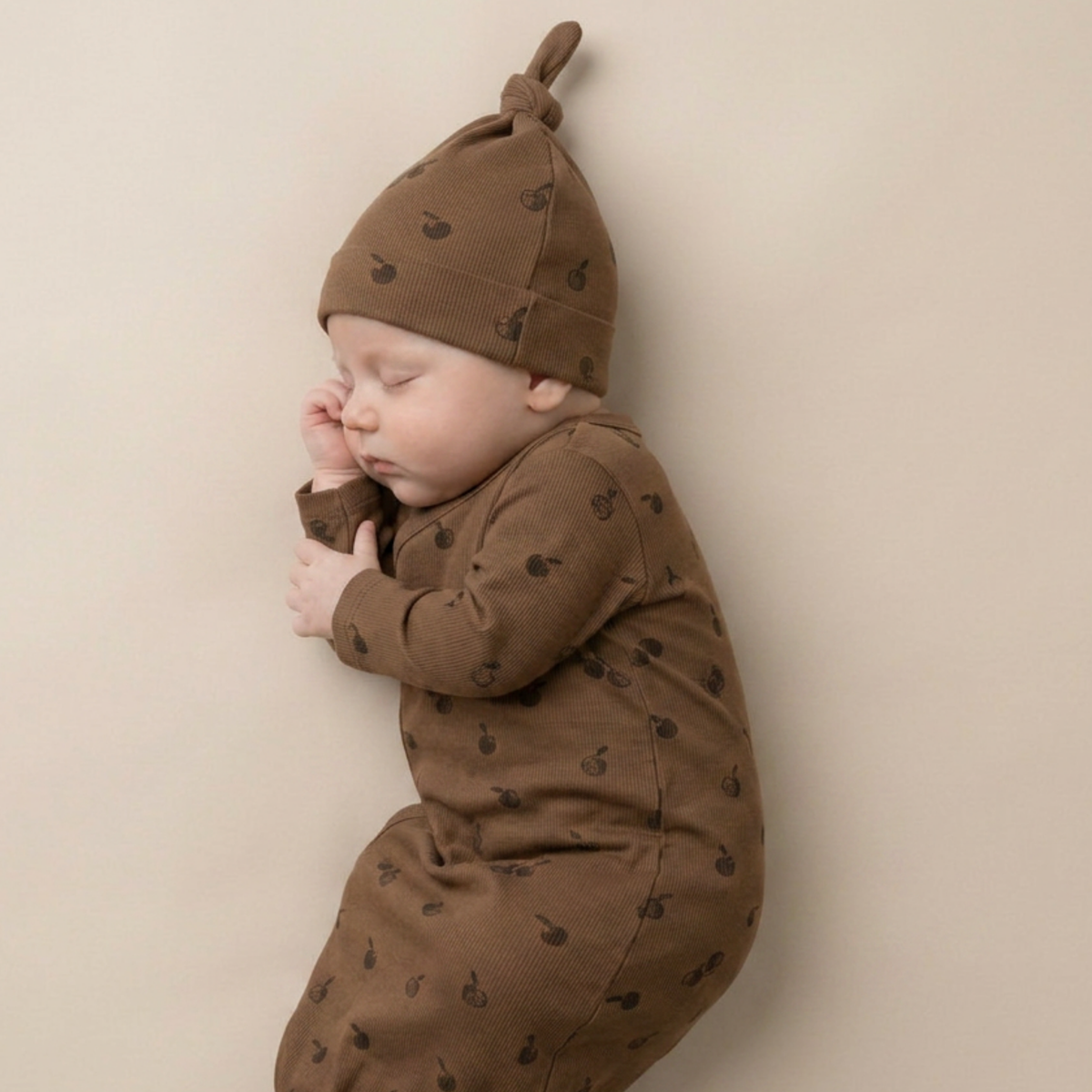 Organic Kimono Infant Sleep Gown - Apple