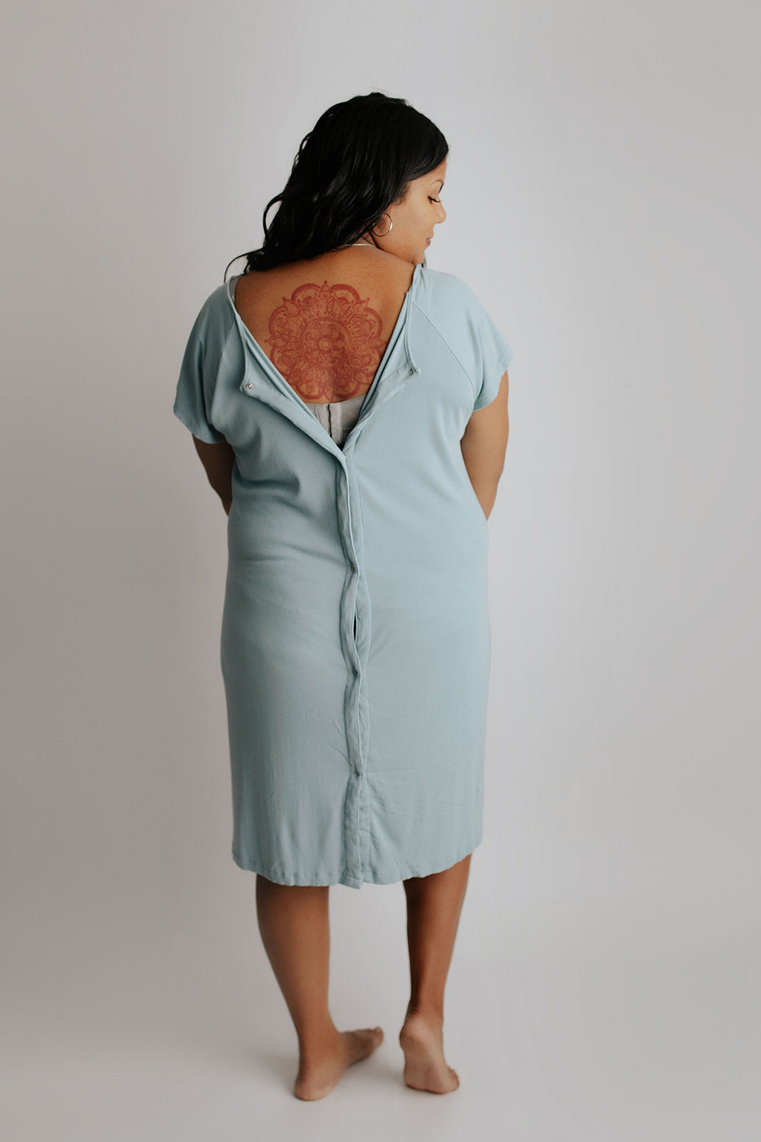 Ribbed Blue Bird Labor and Delivery Nursing Hospital Gown