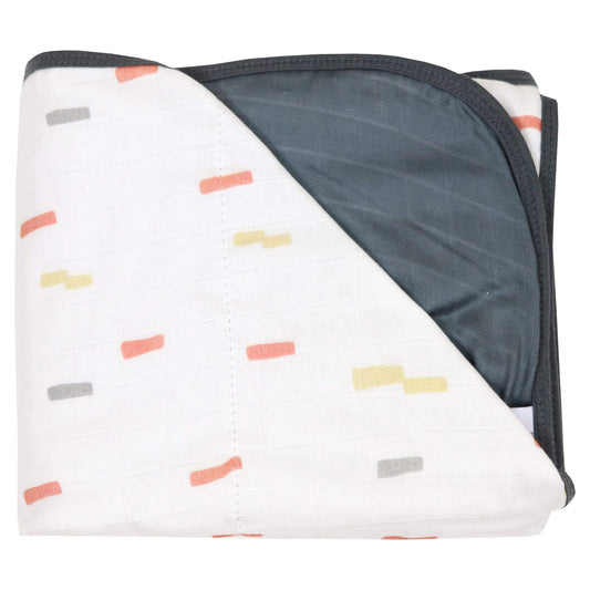 Brick & Gray Bamboo Muslin Quilted Blanket