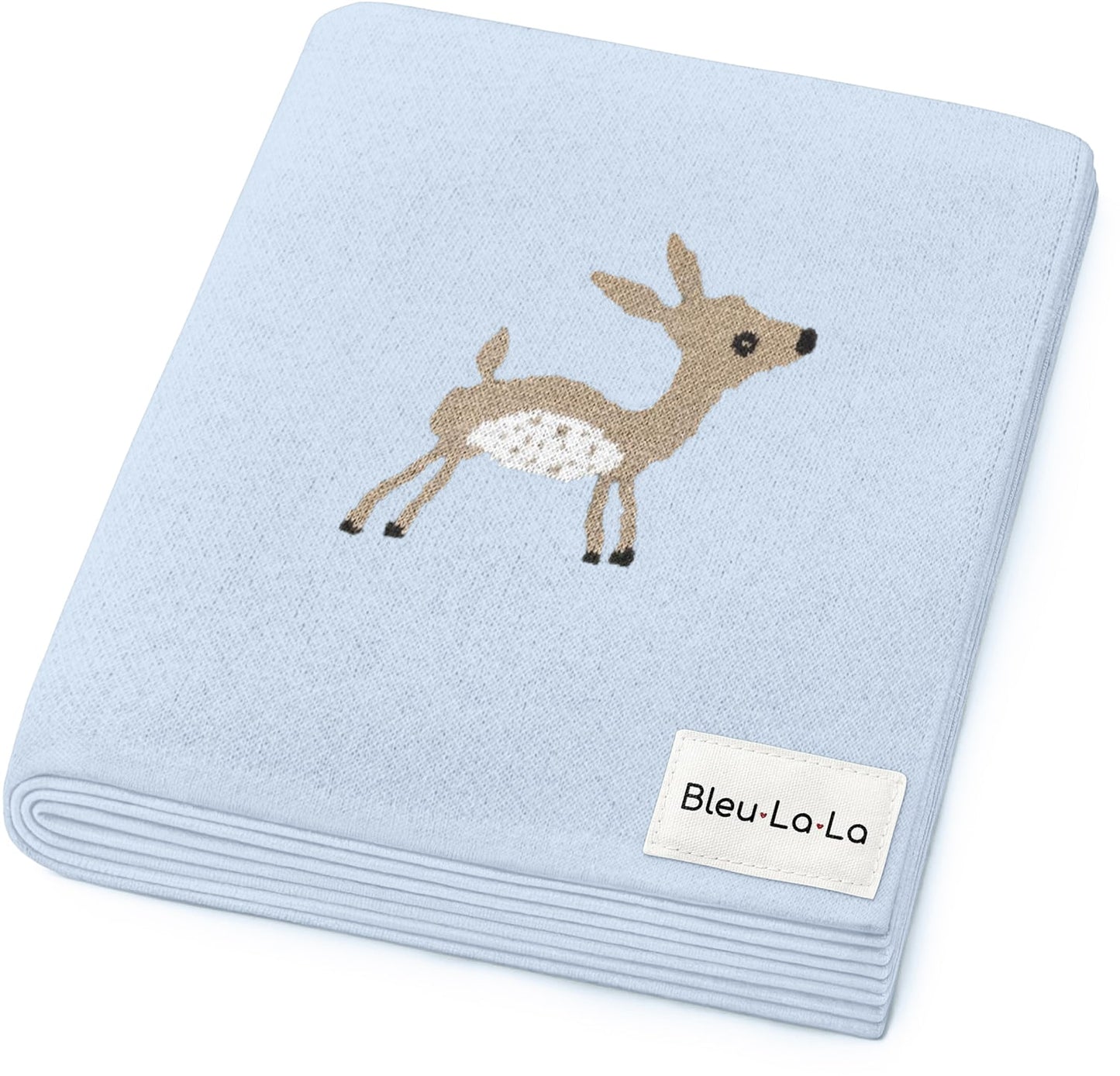 Luxury Cotton Deer Knit Swaddle Baby Blanket