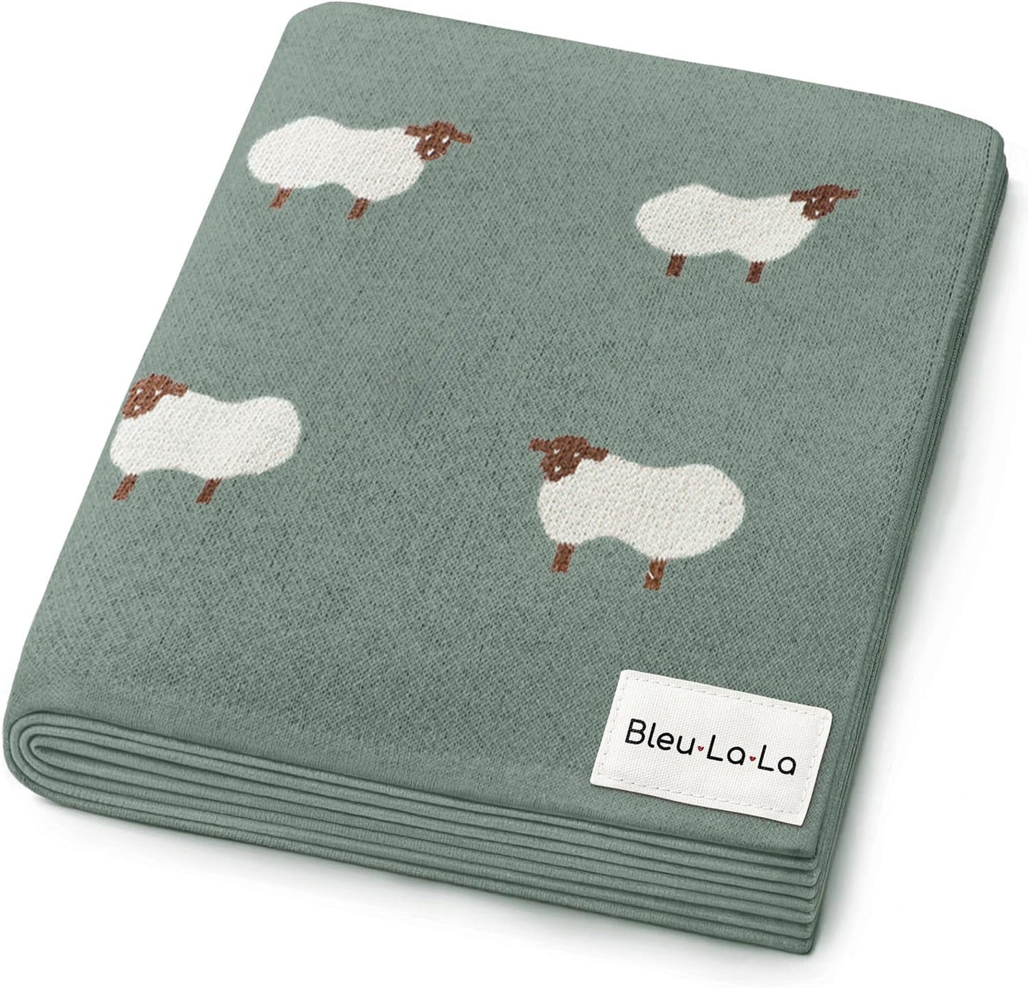 Sheep Knit Receiving Baby Blanket