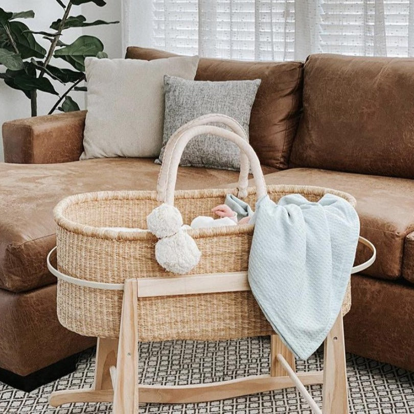 Cream Handle No Hood Moses Basket