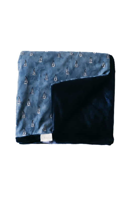 Sailboat Deluxe Crib Blanket