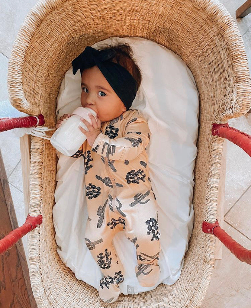 Cognac Handle Moses Basket