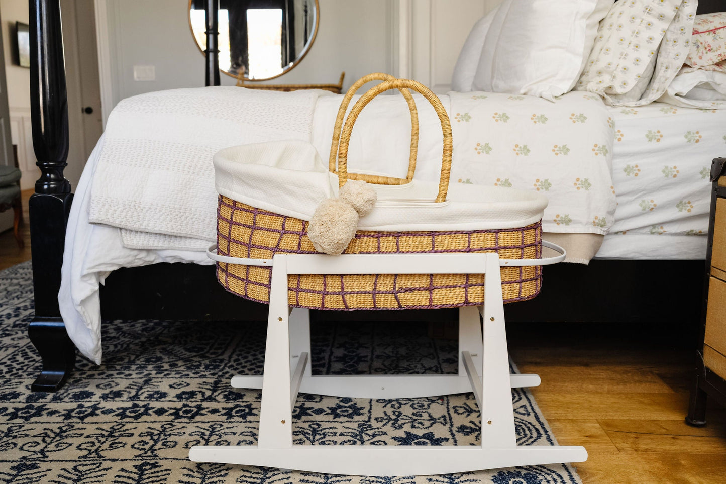 Lavender Grid<br> African Moses Basket<br>Vegan Handle