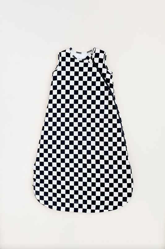 BAMBOO SLEEP BAG - BLACK CHECKERS