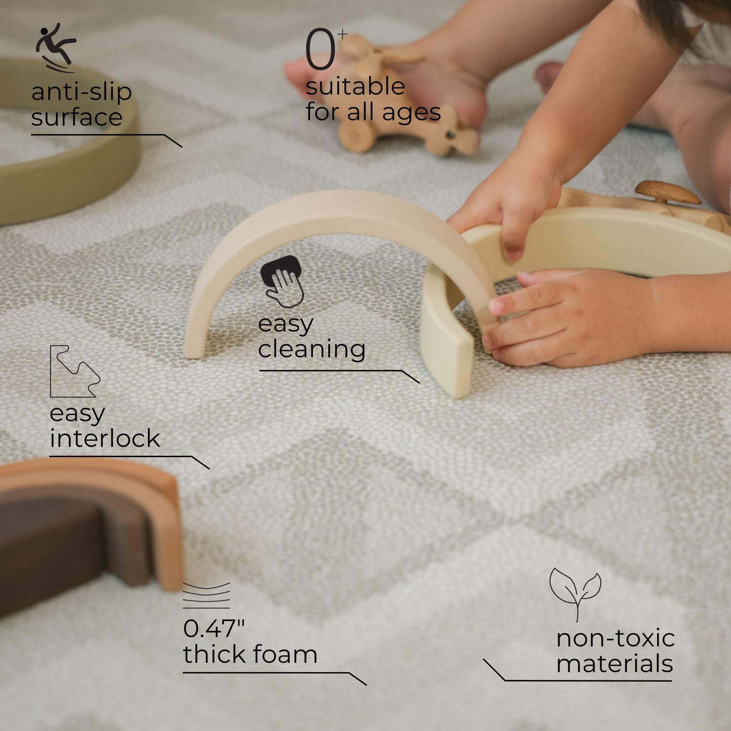 Kilim - Feather Gray - Play mat