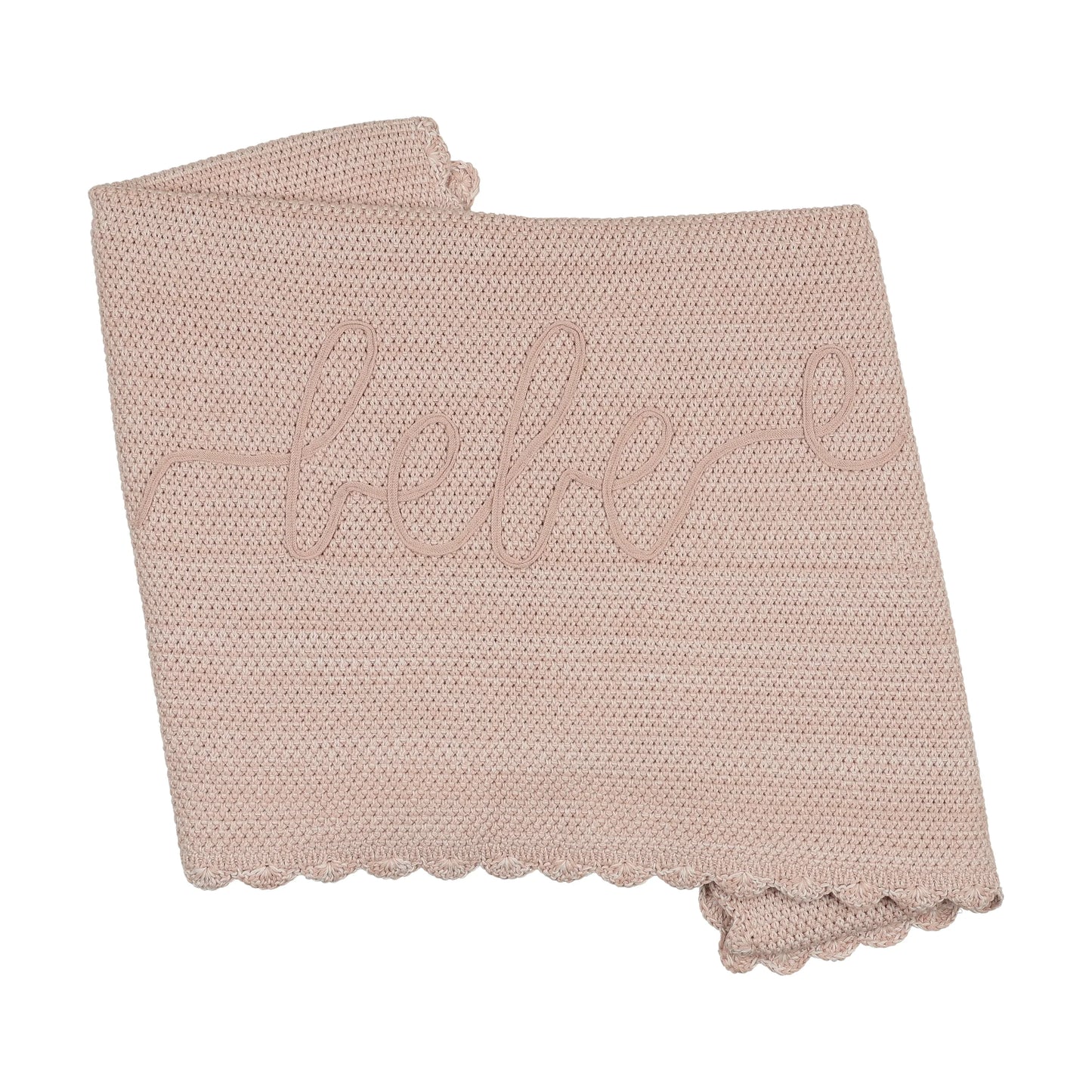 Peluche Melange Scalloped Ribbon Stitching Blanket