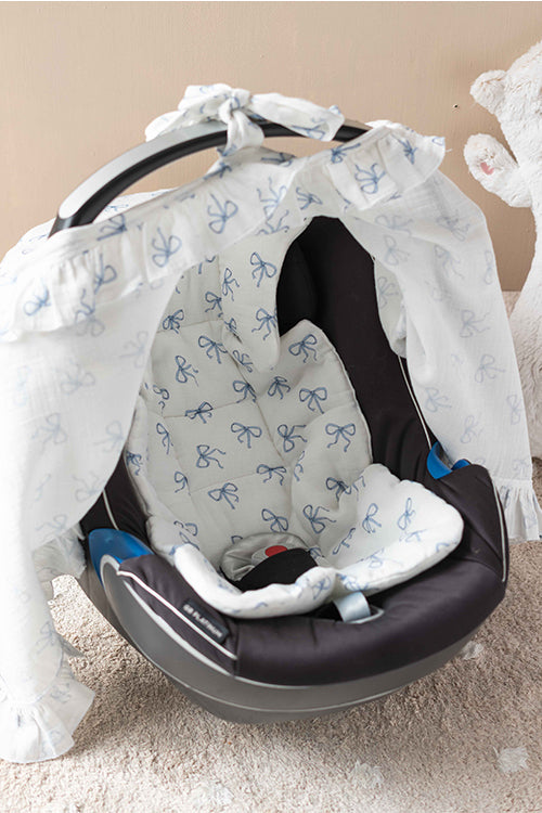 Baby Car Seat Cushion - Ribbon / Blue