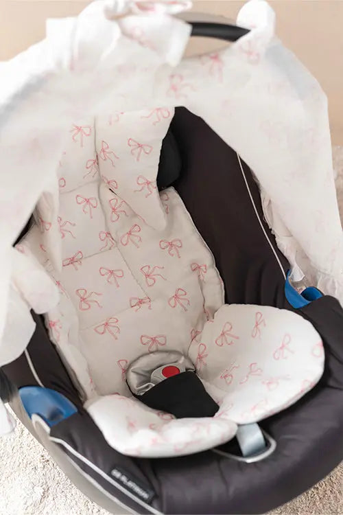 Baby Car Seat Cushion - Ribbon / Pink