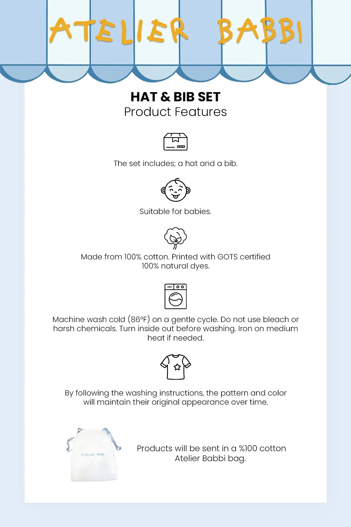 Newborn Bib & Hat Set - Ikat / Pink