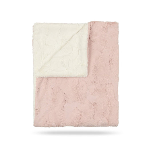 Baby Icy Rose & Natural Lux Fur Blanket by Peluche – Soft Cozy Layer