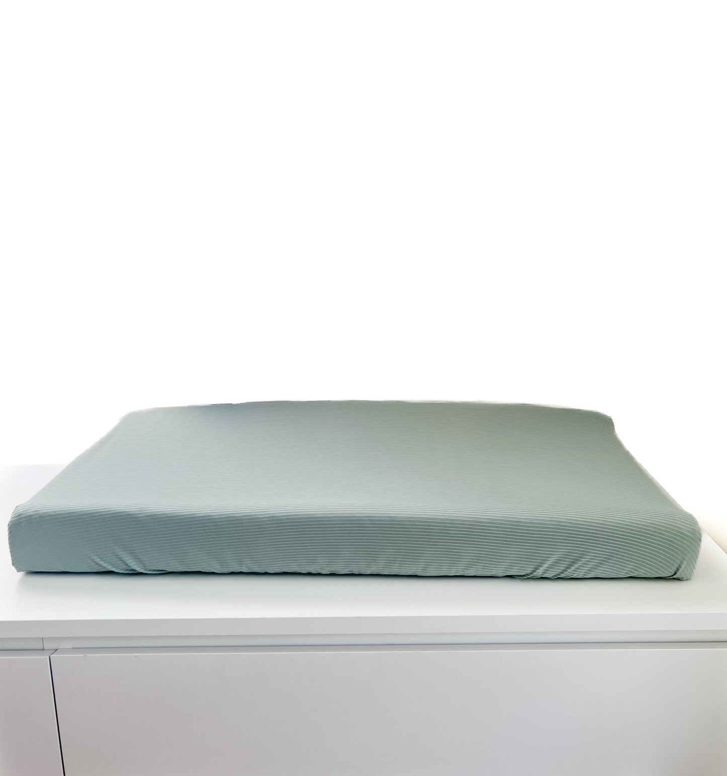 Seafoam Ribbed Changing Pad Cover