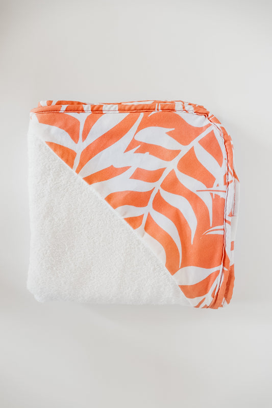 Coral Palm Hooded Towel
