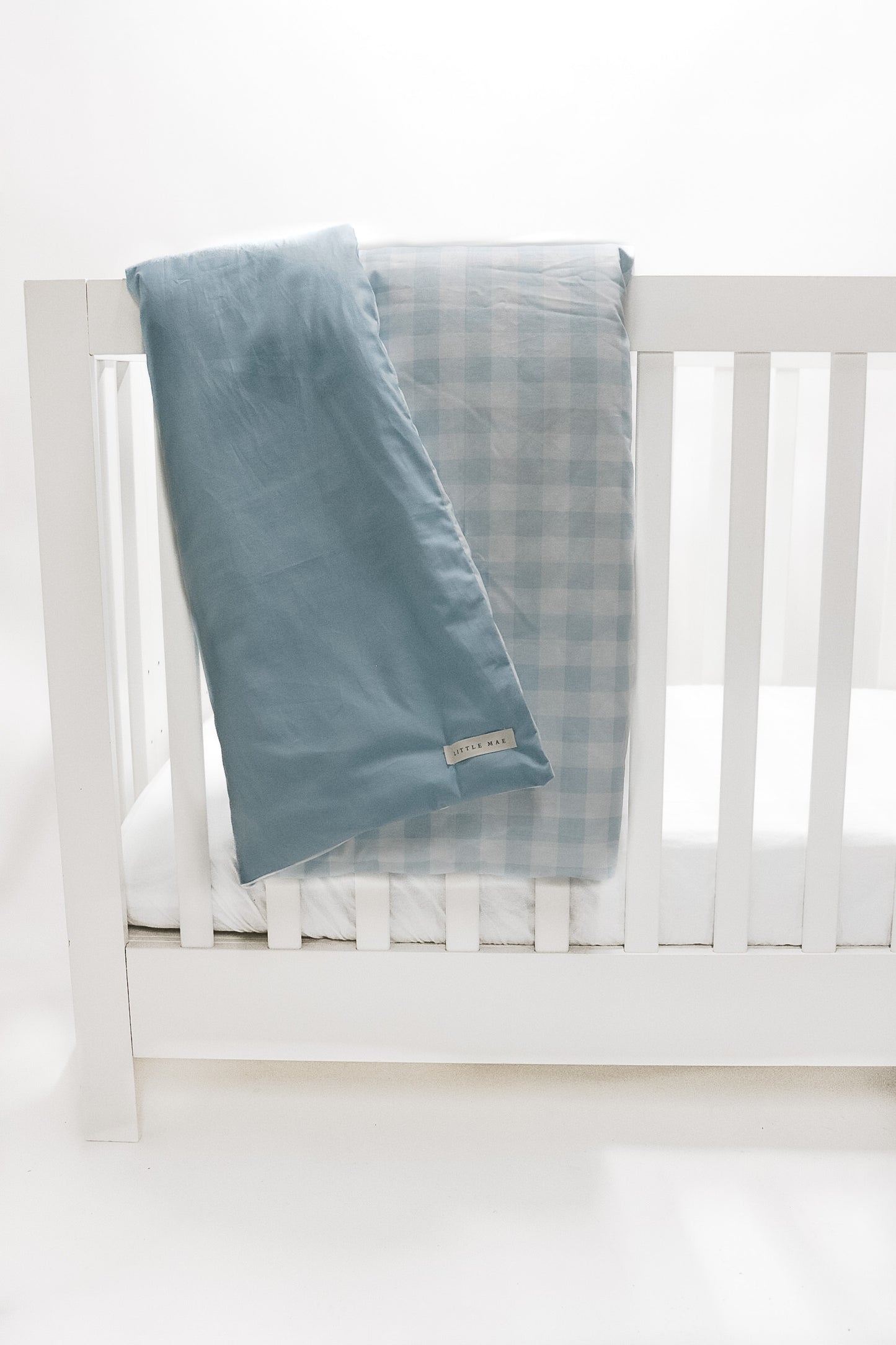 Marine Gingham Quilted Blanket