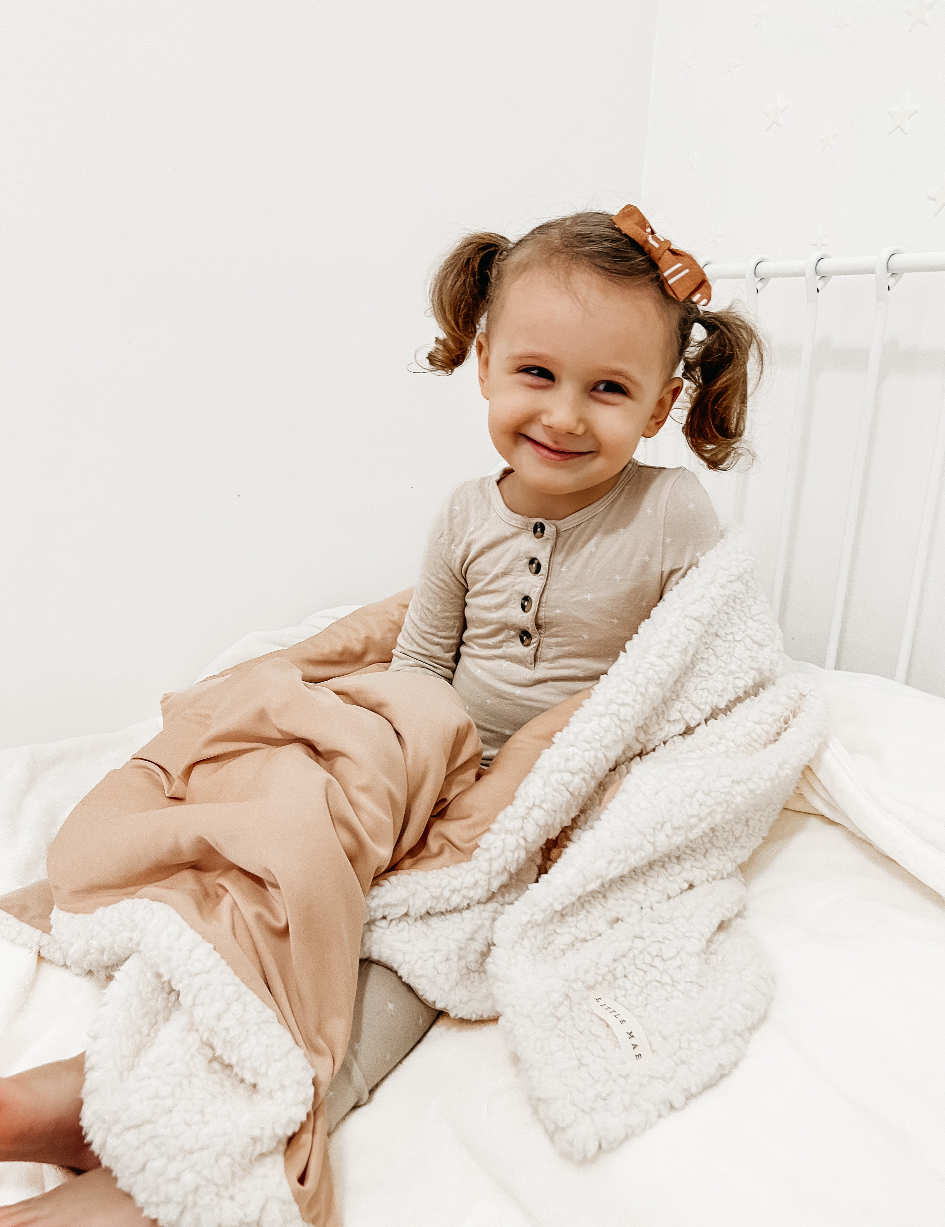 Latte Sherpa Blanket Little Mae Co