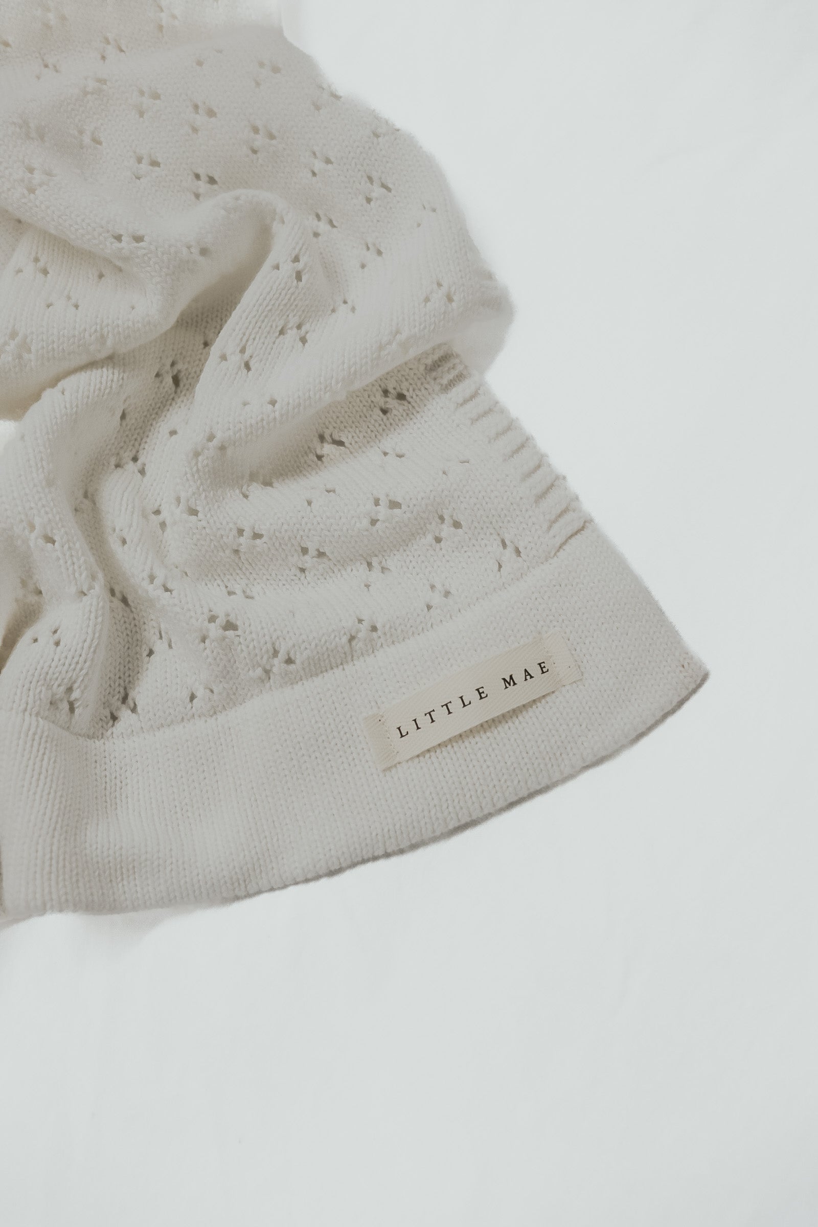 Bonton pointelle-knit wool blanket - White